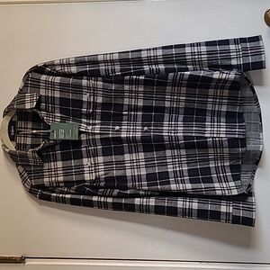 Unisex Quince soft plaid button-down shirt men's size small